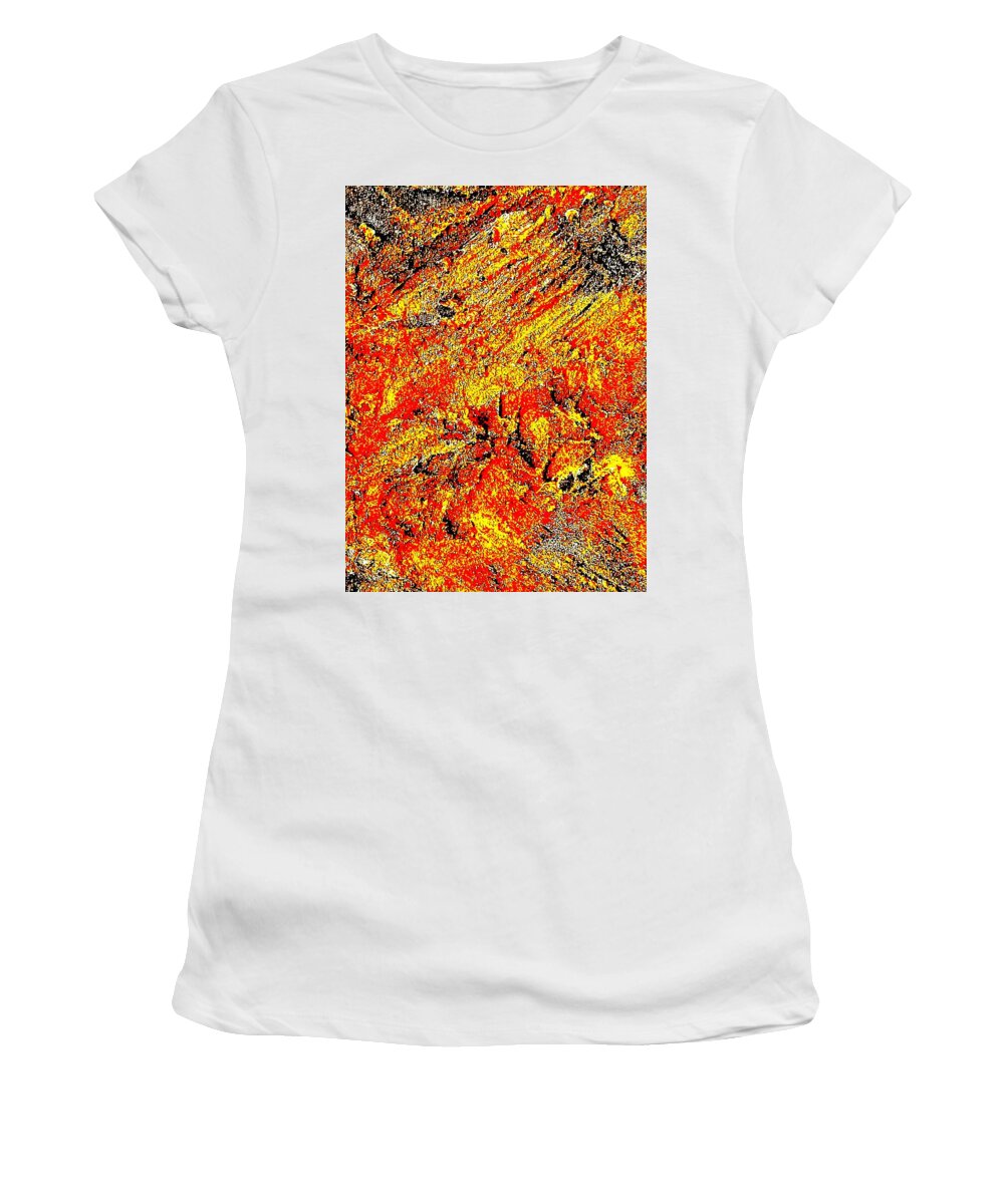 Canvas Prints Women's T-Shirt featuring the painting Rusty Euphoria by Monique Wegmueller