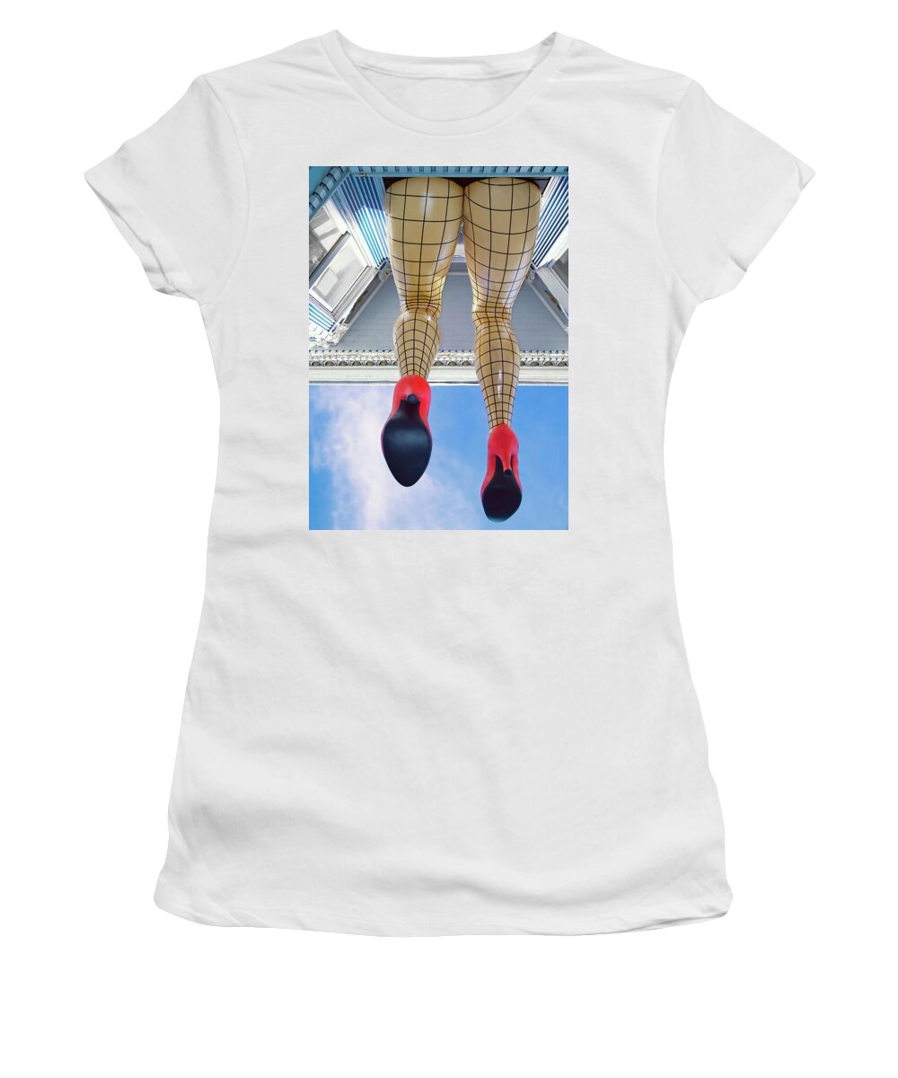 Surrealism Women's T-Shirt featuring the photograph San Francisco Legs - Haight Ashbury by David Smith