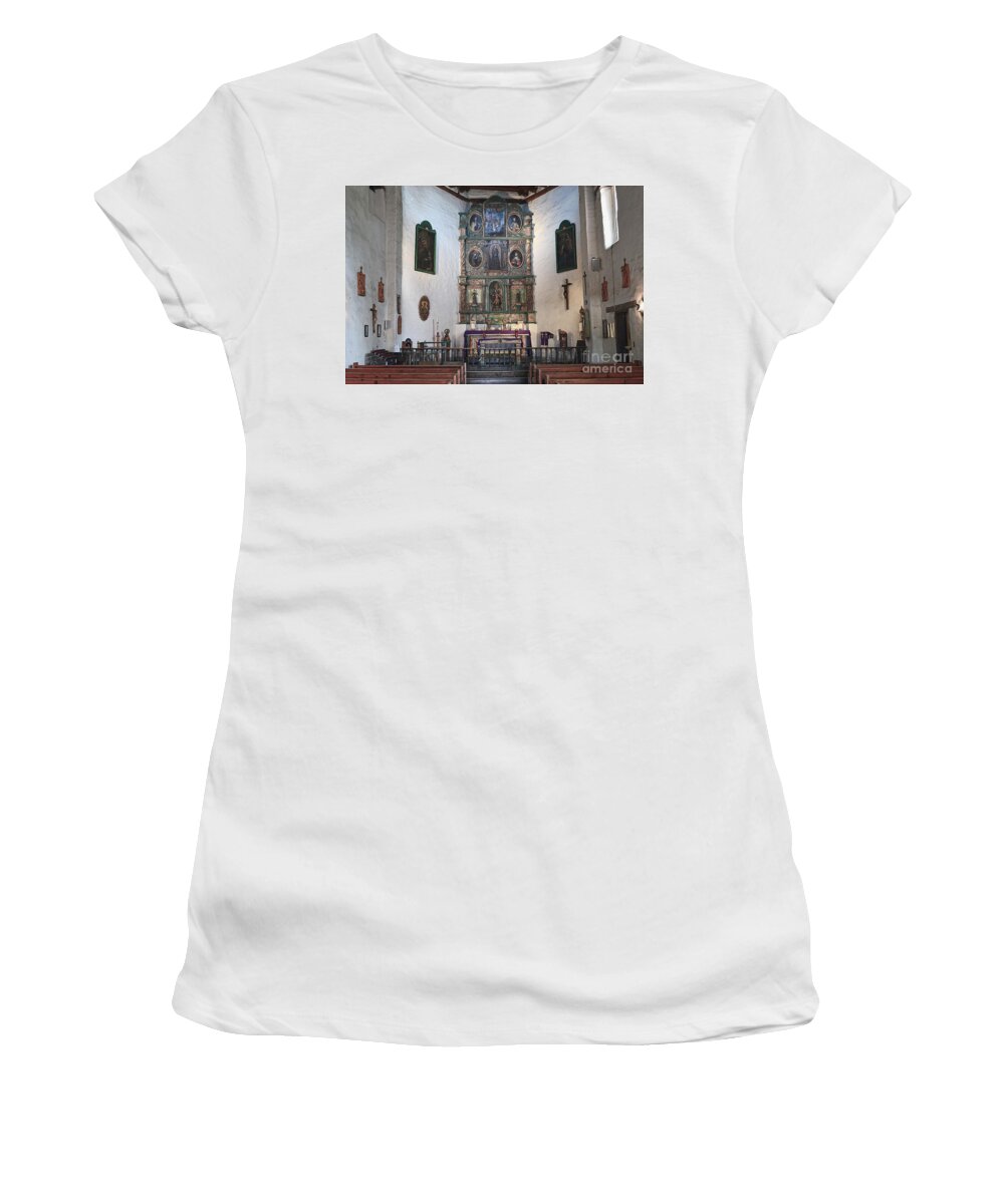 San Miguel Women's T-Shirt featuring the photograph San Miguel Mission Altar by Catherine Sherman