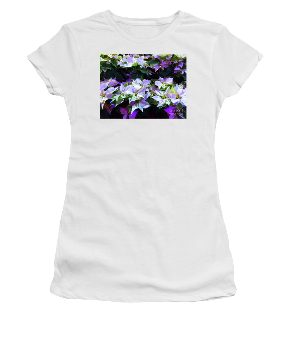 Flower Women's T-Shirt featuring the photograph Sanctuary Poinsettias by Eunice Warfel