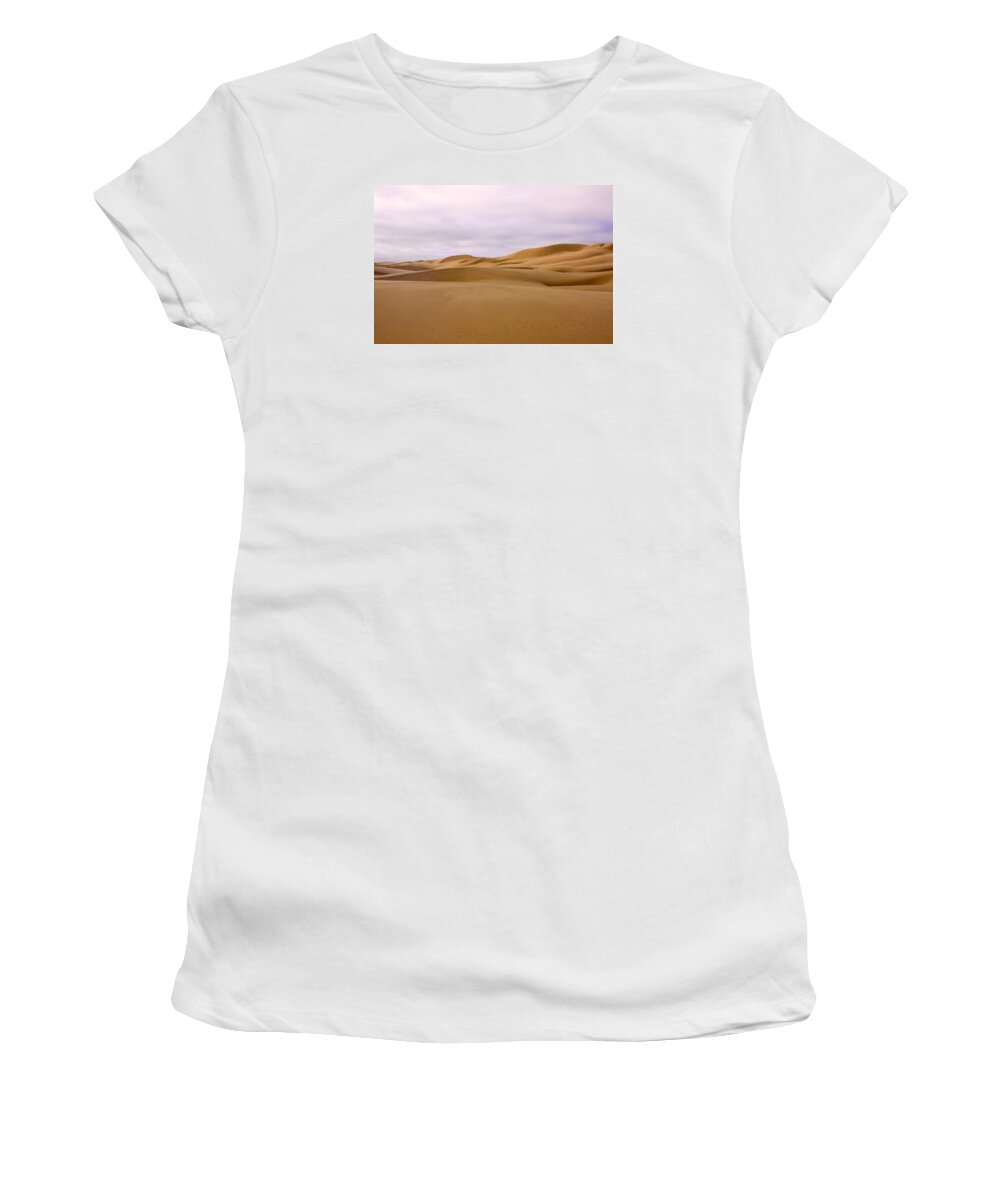 Sand Women's T-Shirt featuring the photograph Sand dunes at sunset by Chris Smith