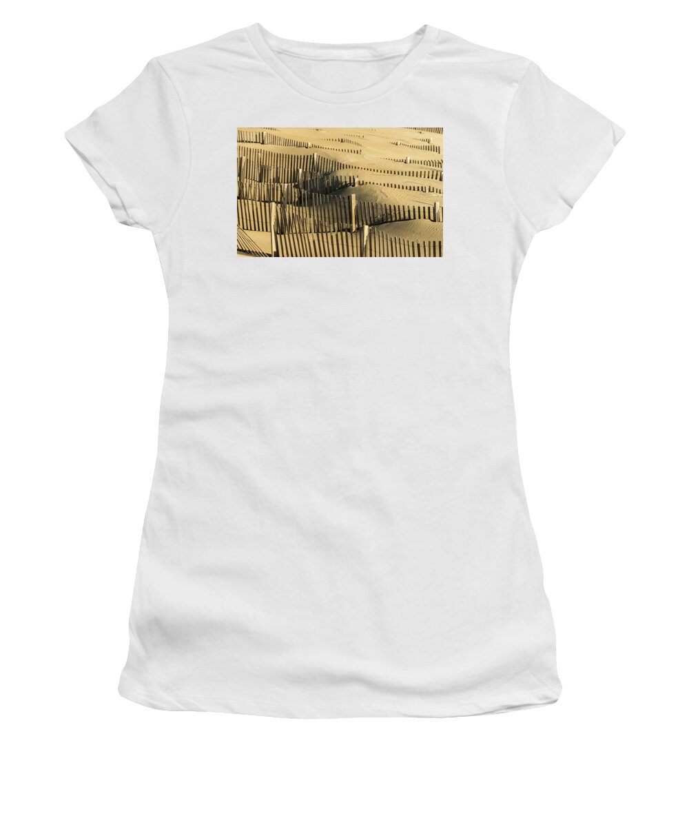 Landscapes Women's T-Shirt featuring the photograph Sand Dunes of the Outer Banks by Donald Brown