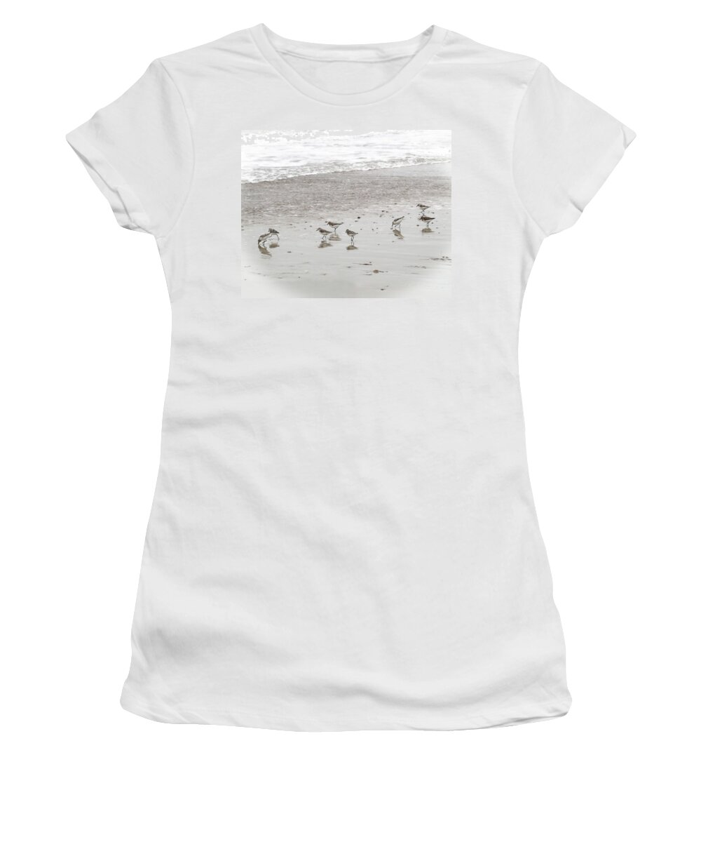 Sandpipers Women's T-Shirt featuring the photograph Sandpipers by Brooke T Ryan
