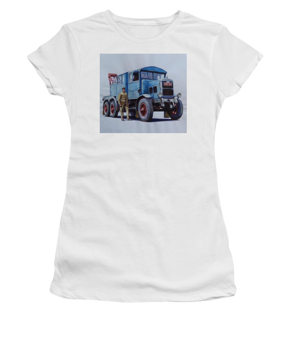 Scammell Women's T-Shirt featuring the painting Scammell wrecker. by Mike Jeffries