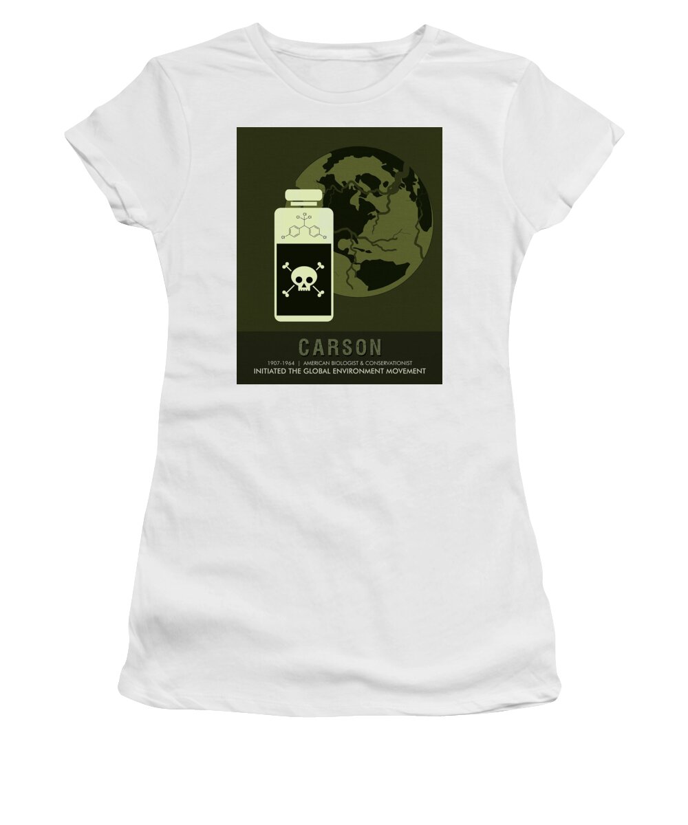 Rachel Carson Women's T-Shirt featuring the mixed media Science Posters - Rachel Carson - Biologist, Conservationist by Studio Grafiikka