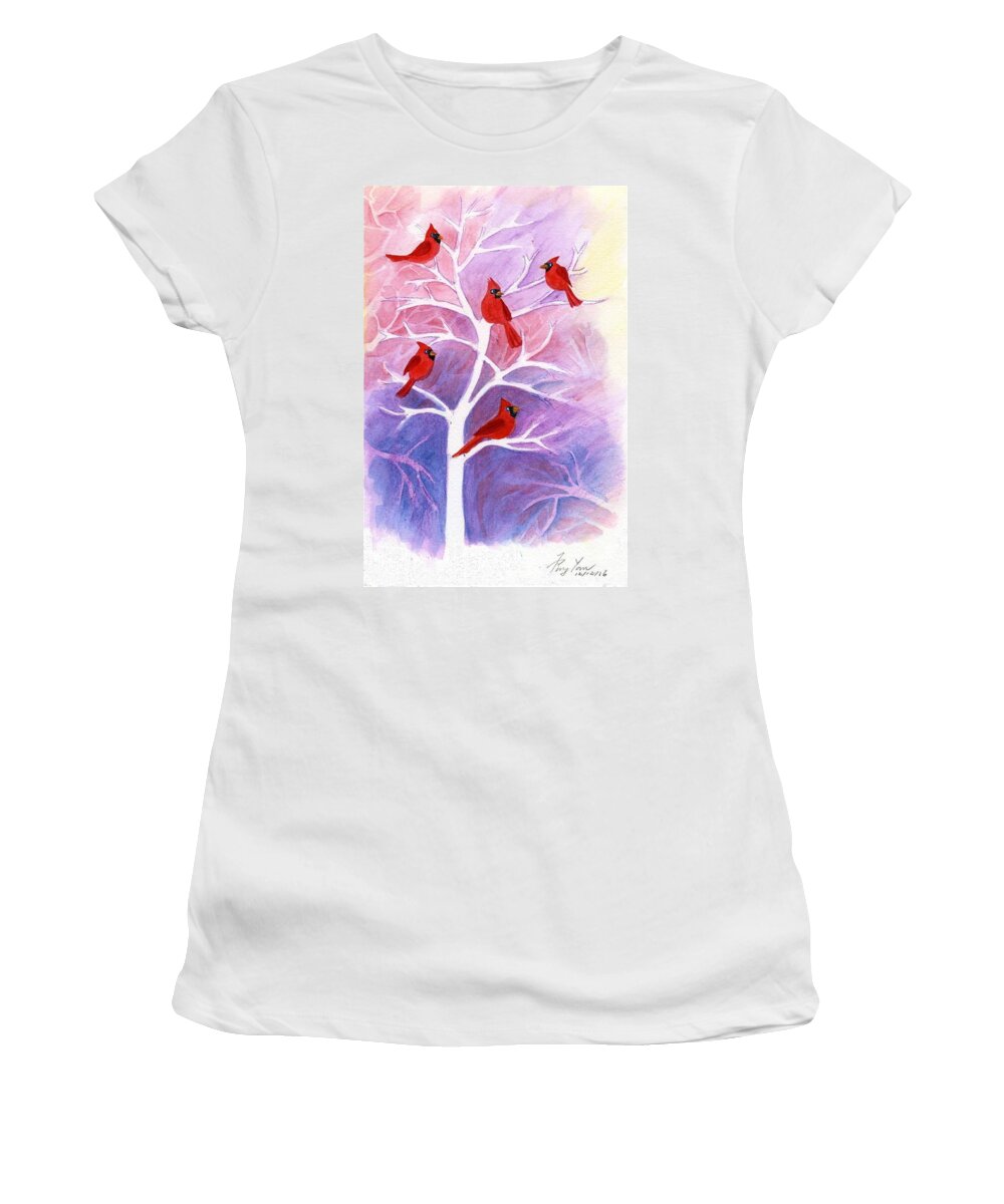 Bird Women's T-Shirt featuring the painting Season's Greeting by Ping Yan