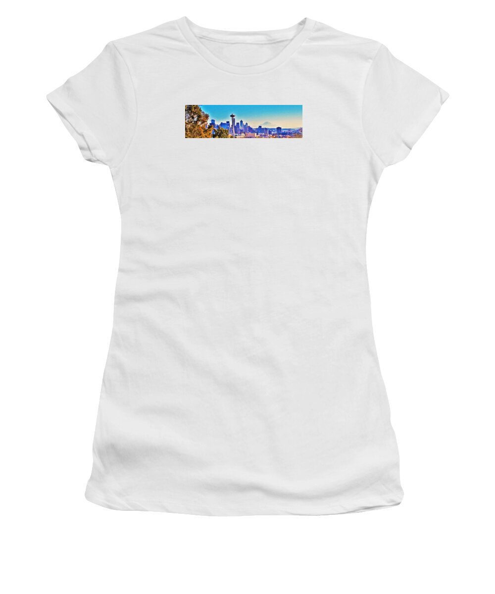 Seattle Women's T-Shirt featuring the photograph Seattle Sky by Martin Cline
