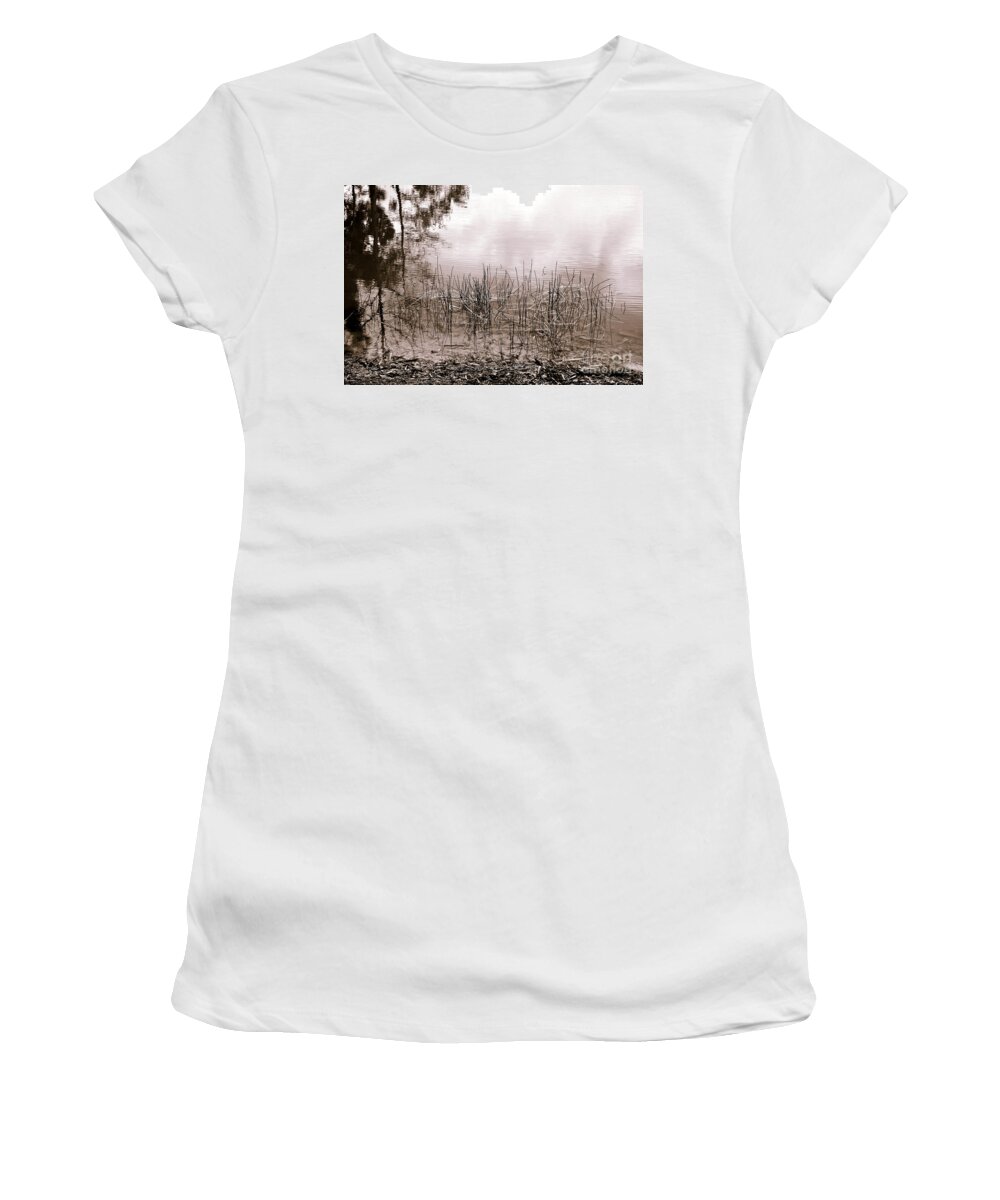 Sepia Women's T-Shirt featuring the photograph Shallow Basin by Lorenzo Cassina