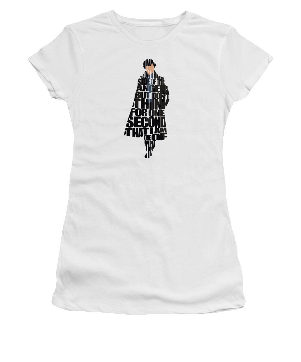 Sherlock Women's T-Shirt featuring the digital art Sherlock - Benedict Cumberbatch by Inspirowl Design