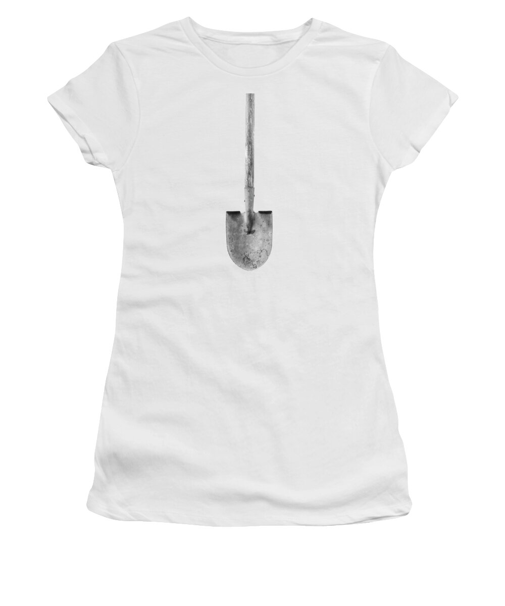 Art Women's T-Shirt featuring the photograph Short Handled Shovel on Plywood 72 in BW by YoPedro