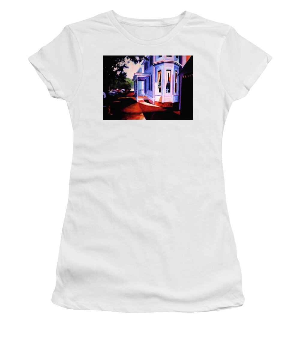 Lambertville Women's T-Shirt featuring the painting Side Street - Lambertville by Robert Henne