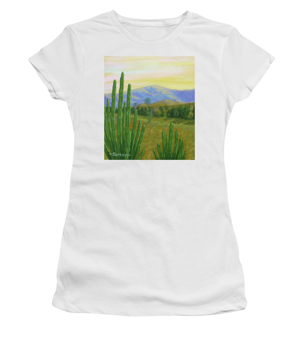  Women's T-Shirt featuring the painting Sierra Madre by Jeff Sartain