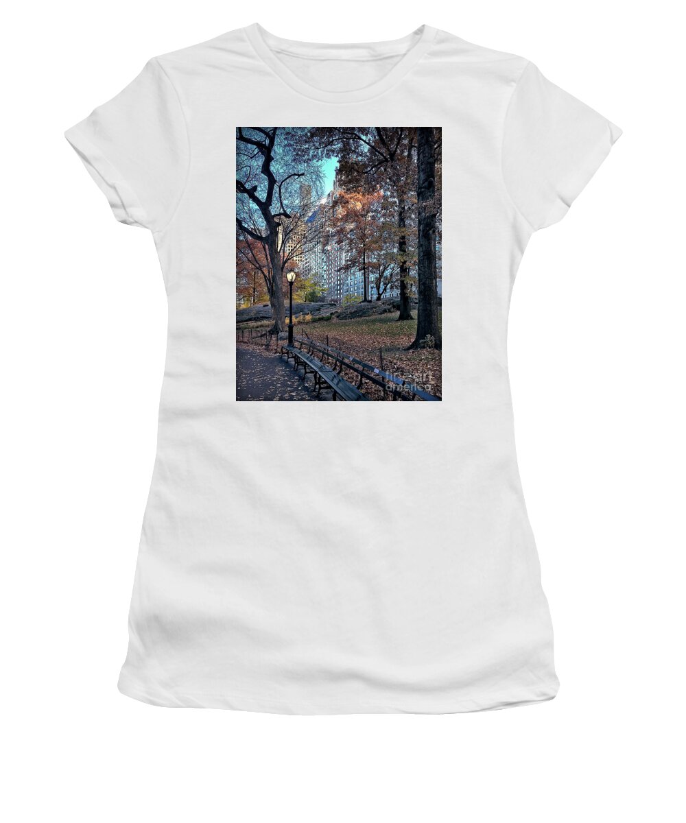 New York City Women's T-Shirt featuring the photograph Sights in New York City - Central Park by Walt Foegelle