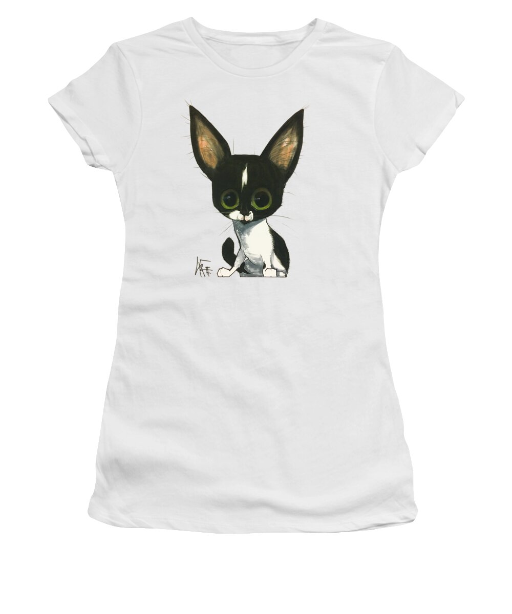 Pet Portrait Women's T-Shirt featuring the drawing Signoriello 2217-1 by Canine Caricatures By John LaFree