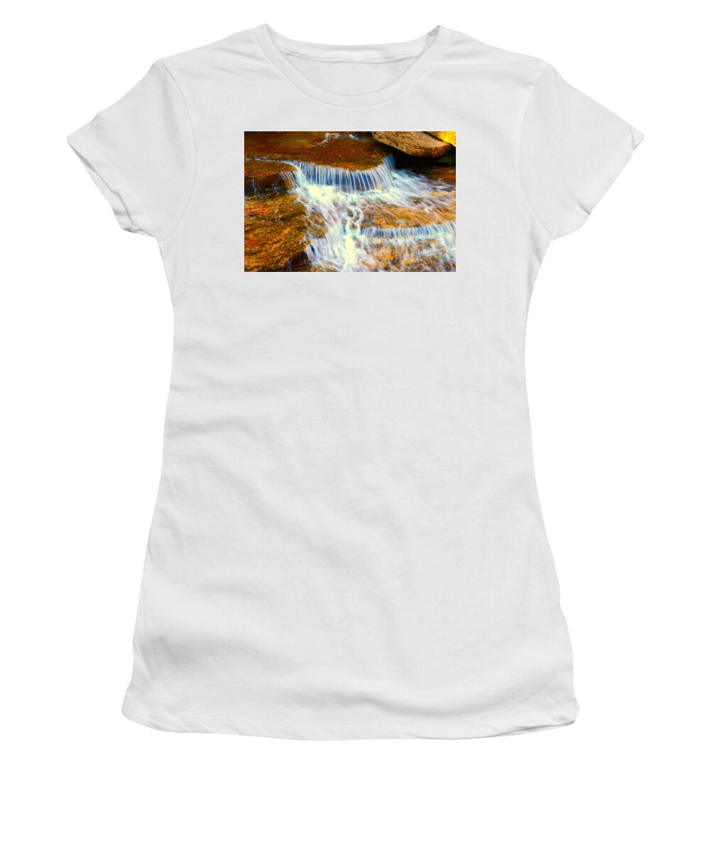 Gentle Waterfall Women's T-Shirt featuring the photograph Silky Waters by Stacie Siemsen