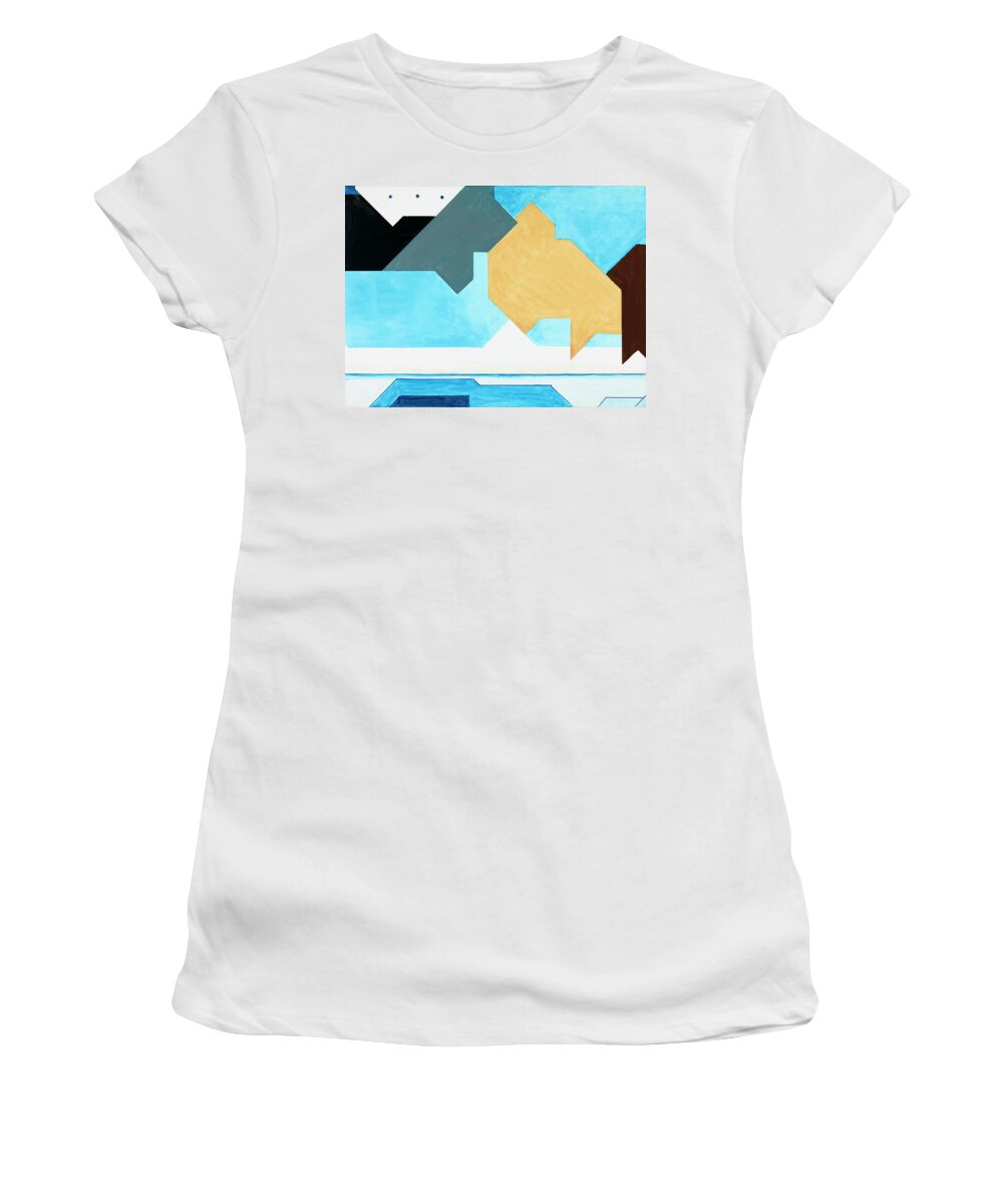Abstract Women's T-Shirt featuring the painting Sinfonia del cielo e del mare - Part 2 by Willy Wiedmann