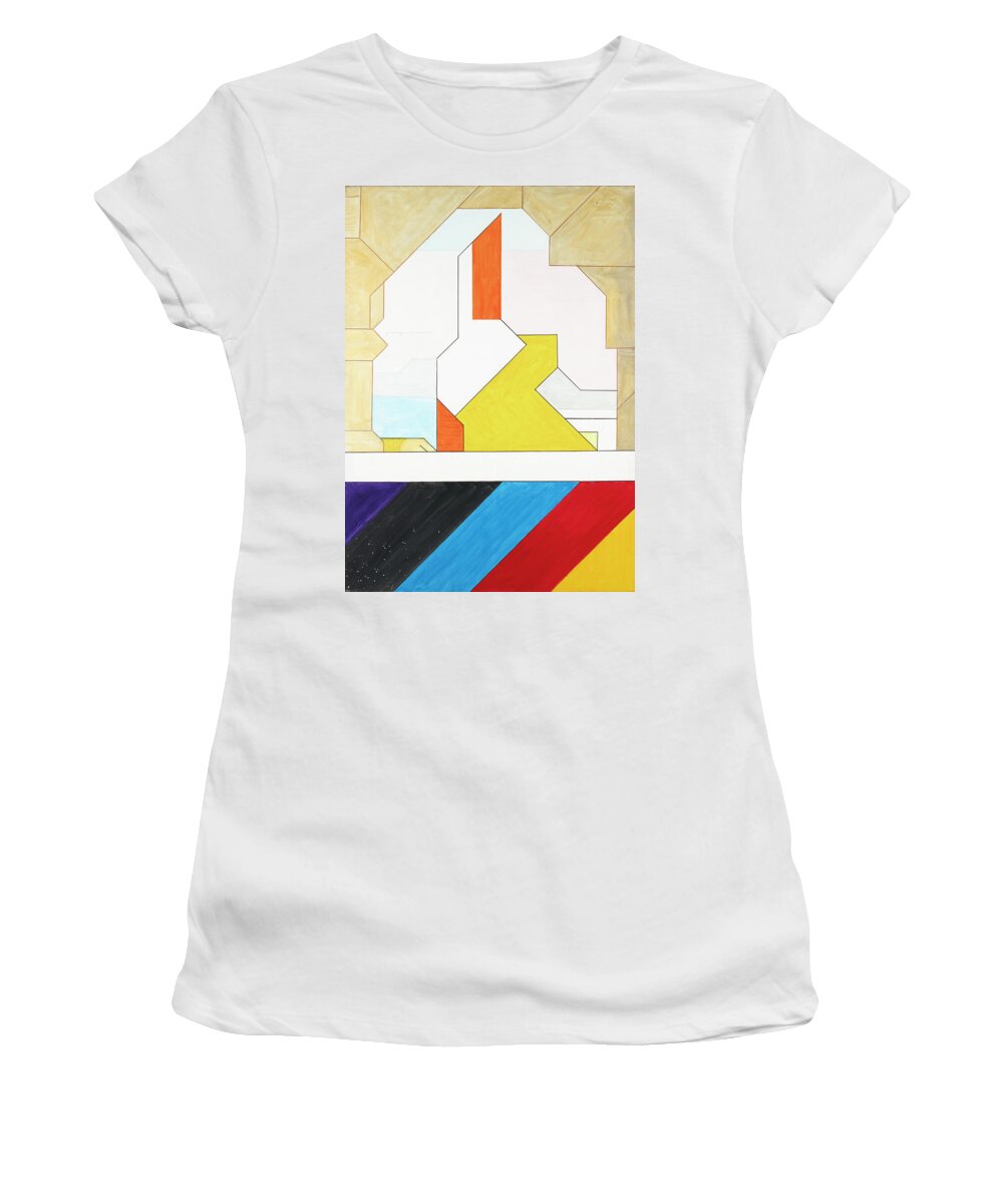 Abstract Women's T-Shirt featuring the painting Sinfonia della Cena Comunione - Part 3 by Willy Wiedmann