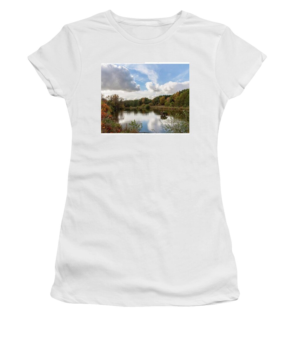 Bestgermanypics Women's T-Shirt featuring the photograph #sky #clouds #water #reflection by Axel Behrens