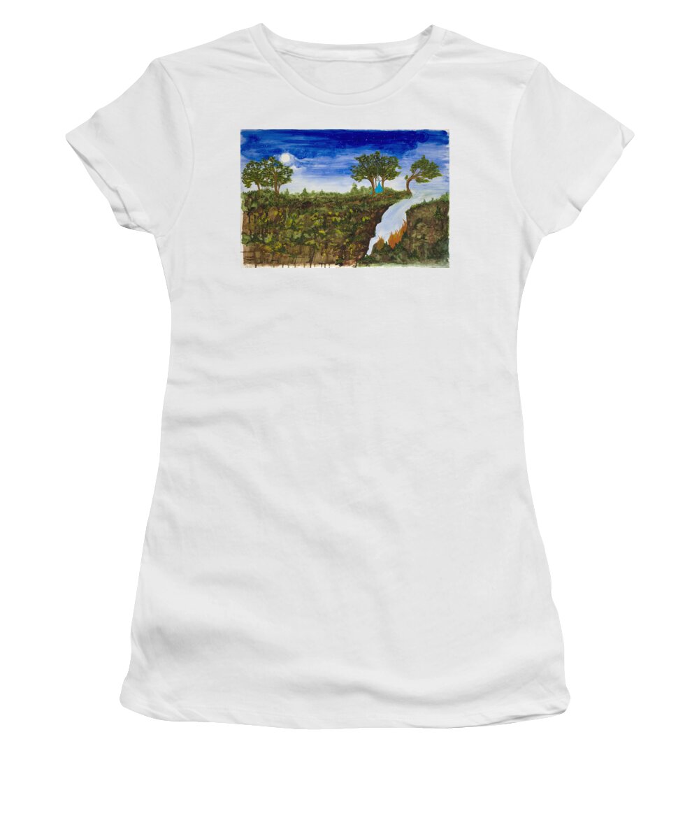 Grief Women's T-Shirt featuring the painting Sleep Walking by Anita Hillsley