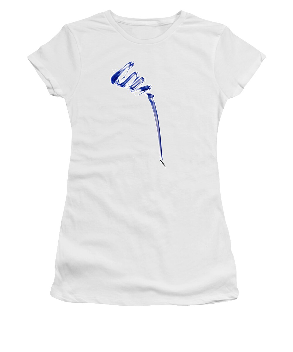 Smoke Women's T-Shirt featuring the photograph Smokey Spiral in Blue by Nick Bywater