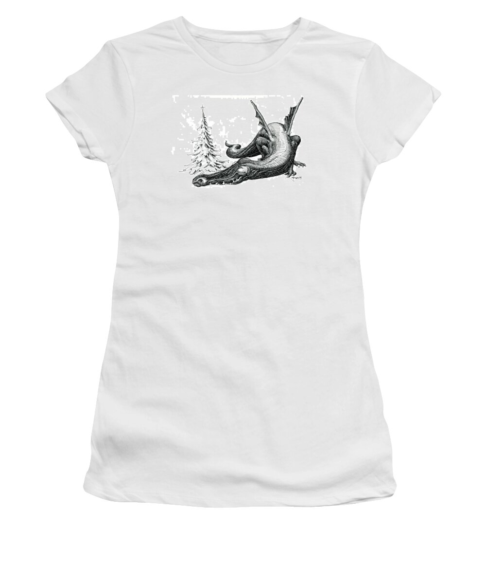 Snoozer Women's T-Shirt featuring the drawing Snoozer by Mark Johnson