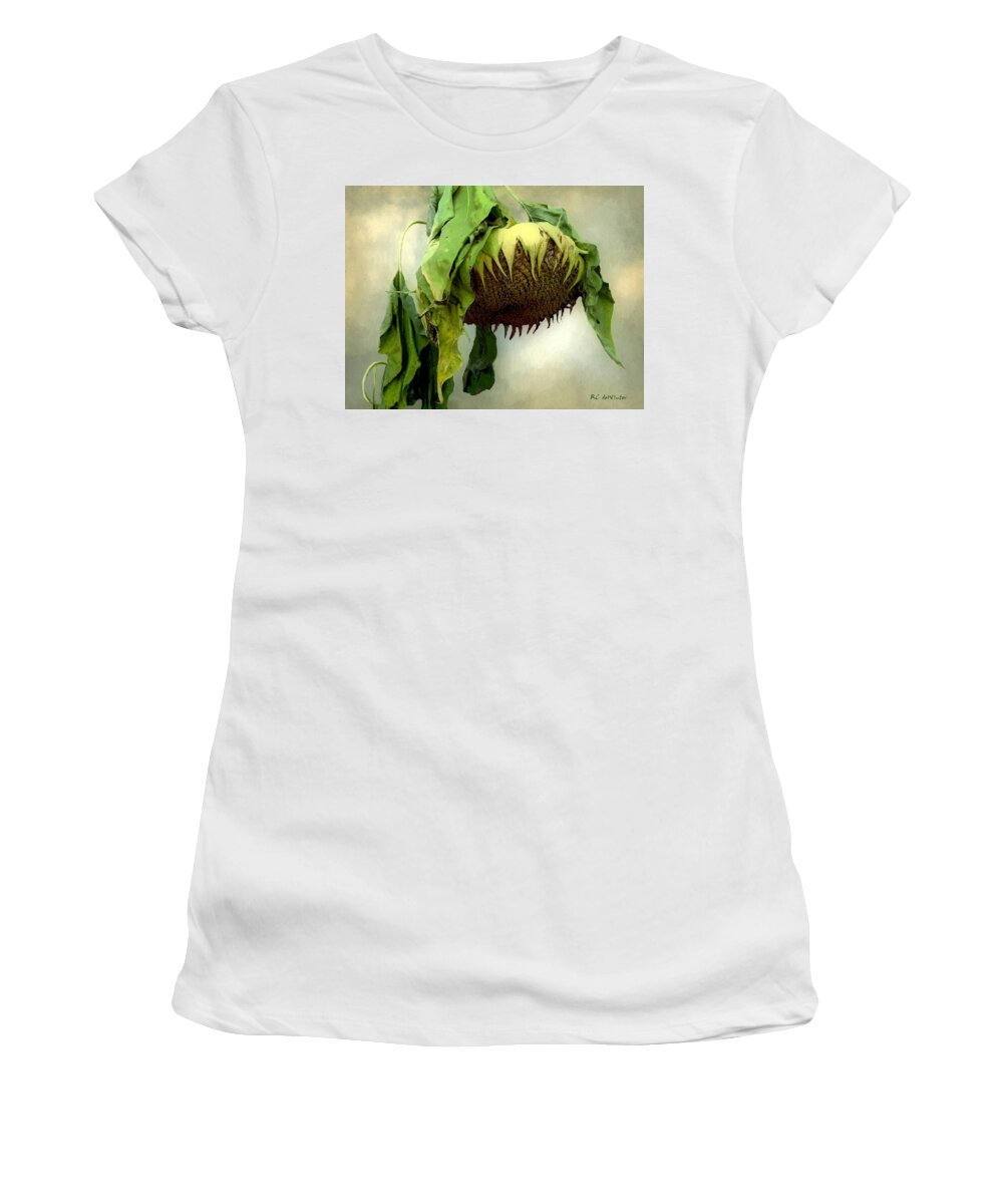Sunflower Women's T-Shirt featuring the painting Sombre November by RC DeWinter