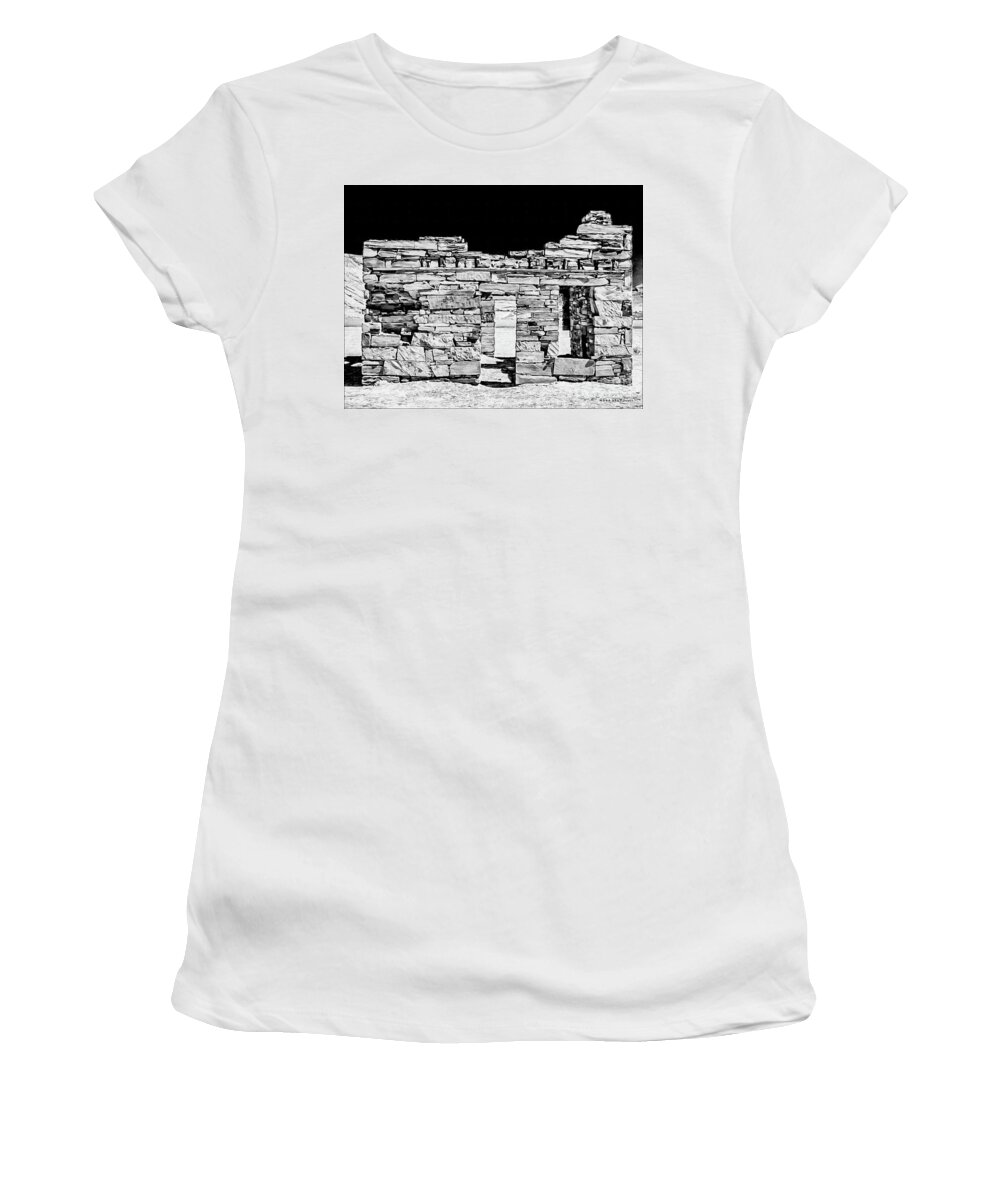 Mona Stut Women's T-Shirt featuring the photograph Nowhere Somewhere BW by Mona Stut