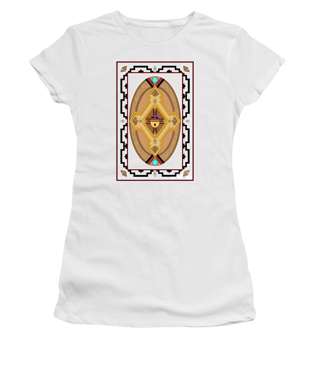 Southwest Women's T-Shirt featuring the digital art Southwest Collection - Oval Design by Tim Hightower