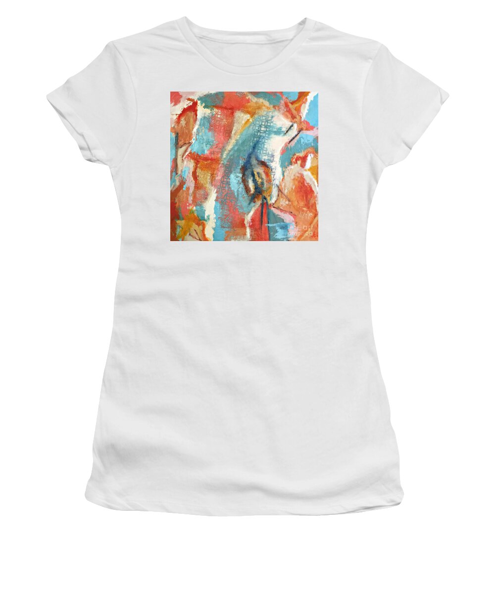 Abstract Art Women's T-Shirt featuring the painting Spirit Wind by Mary Mirabal