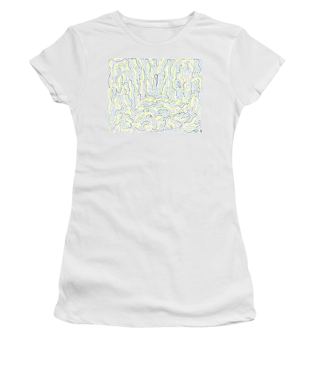 Mazes Women's T-Shirt featuring the drawing Spirits by Steven Natanson