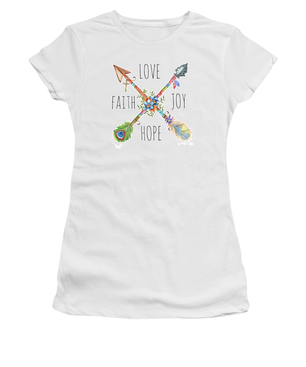 Arrow Women's T-Shirt featuring the painting Spiritual Arrows-B by Jean Plout