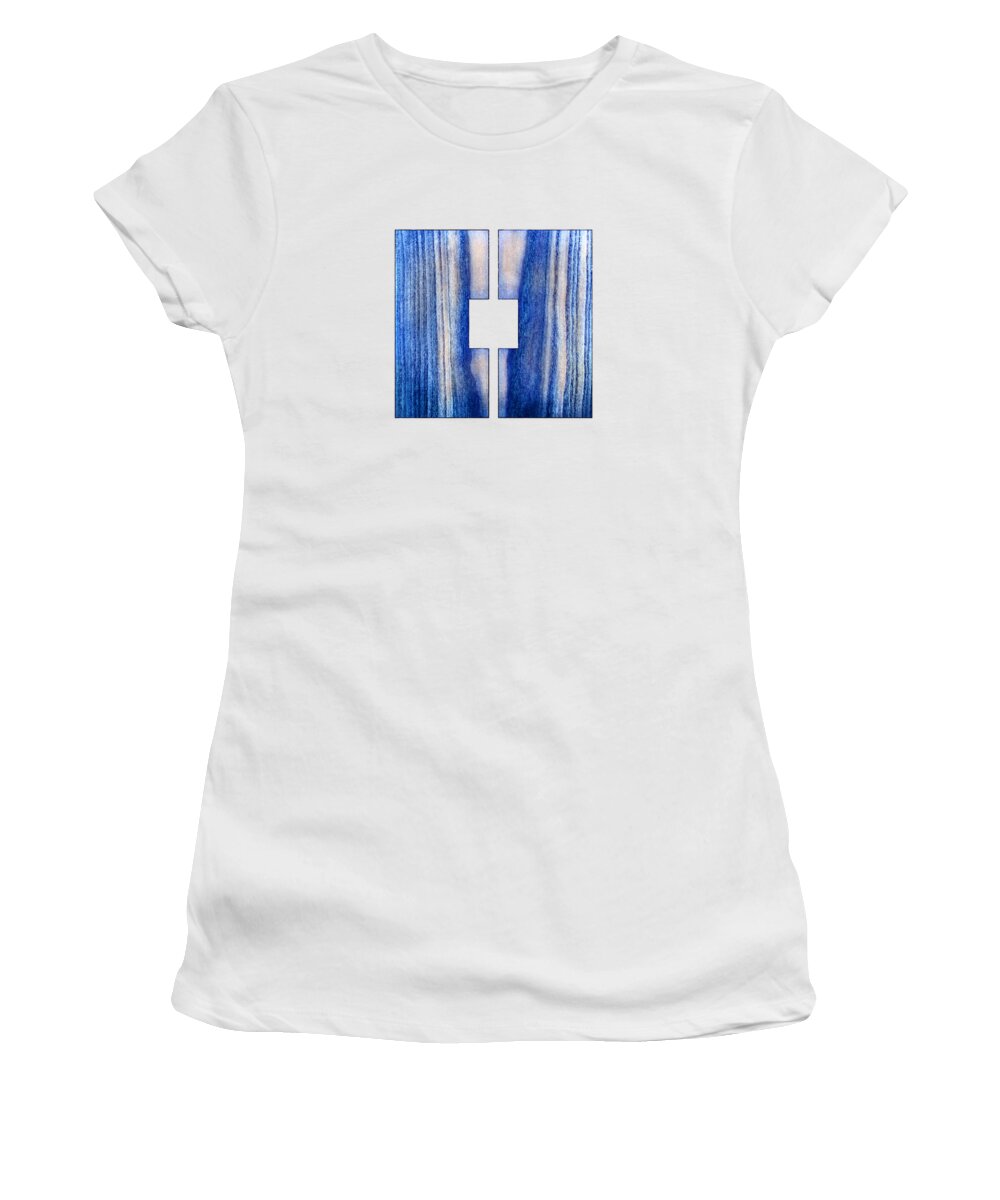 Block Women's T-Shirt featuring the photograph Split Square Blue by YoPedro