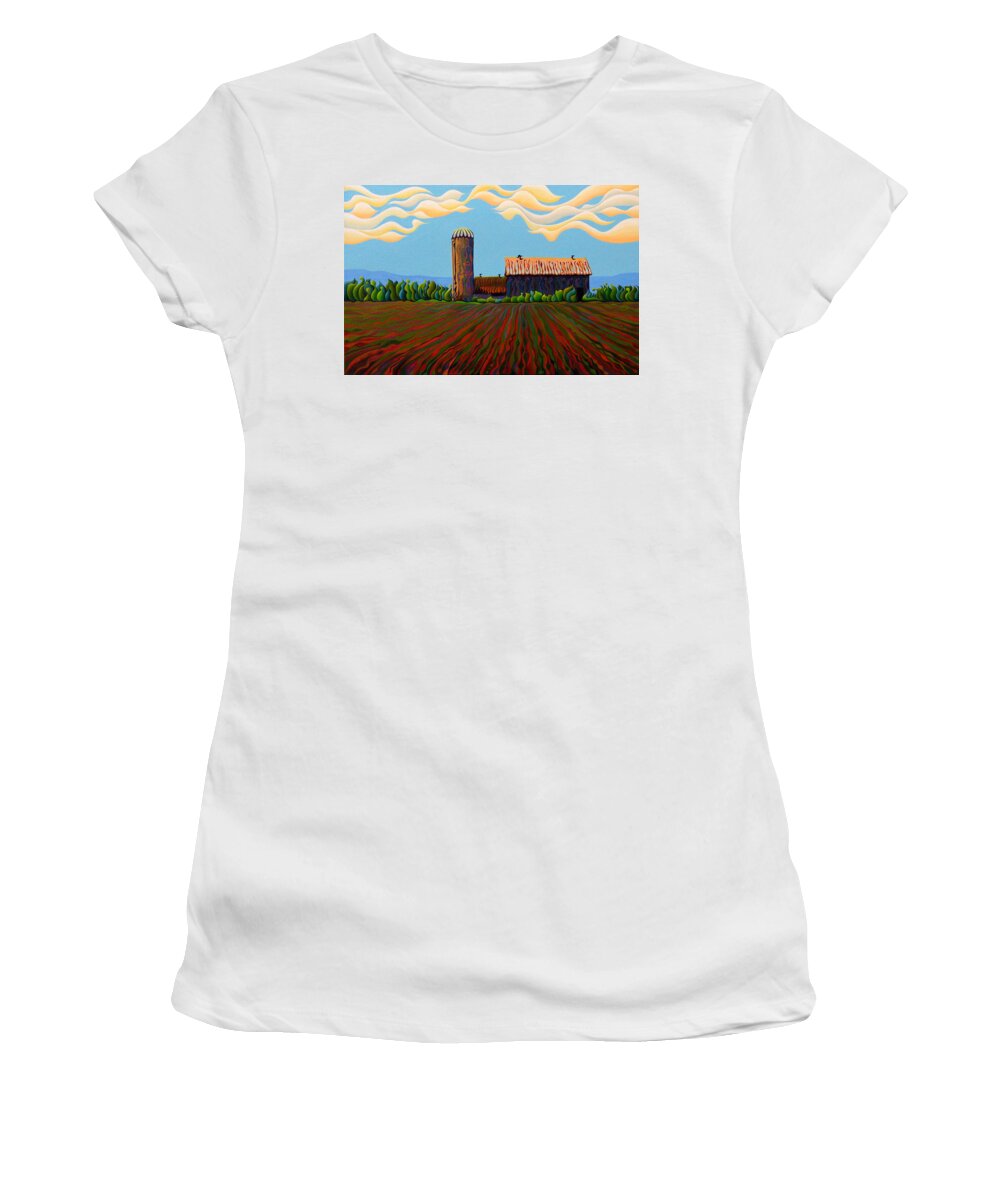 Spring Women's T-Shirt featuring the painting Spring Loaded Furrow-tiousness by Amy Ferrari