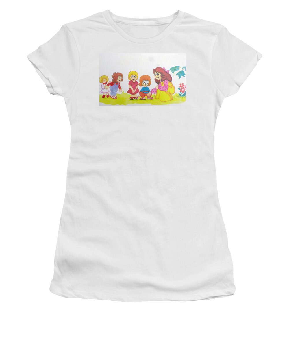 Family Art Women's T-Shirt featuring the drawing Squat Like A Duck by Robert Margetts