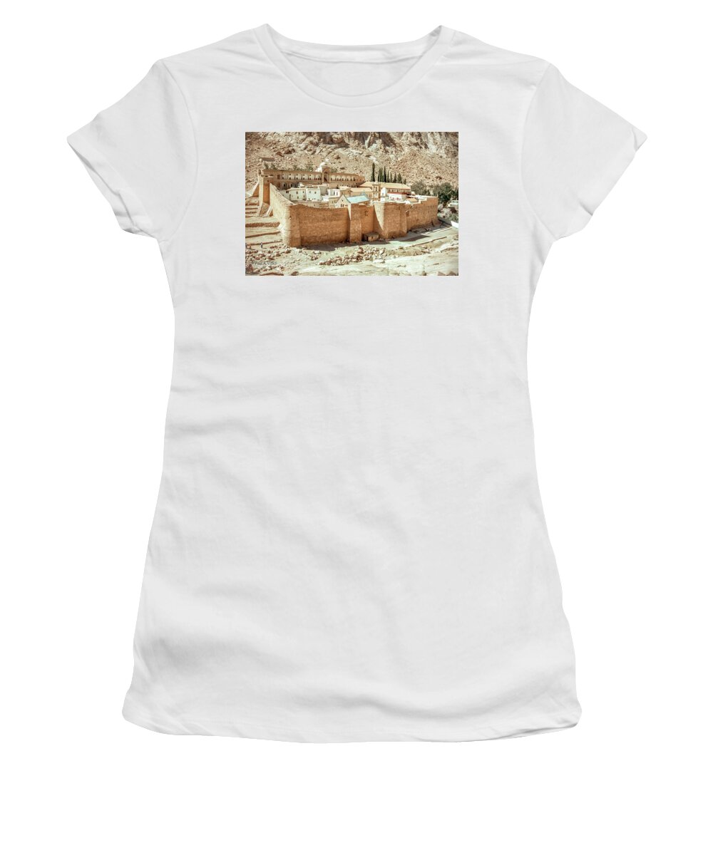  Women's T-Shirt featuring the photograph St Catherine's Monastery...Sinai by Paul Vitko