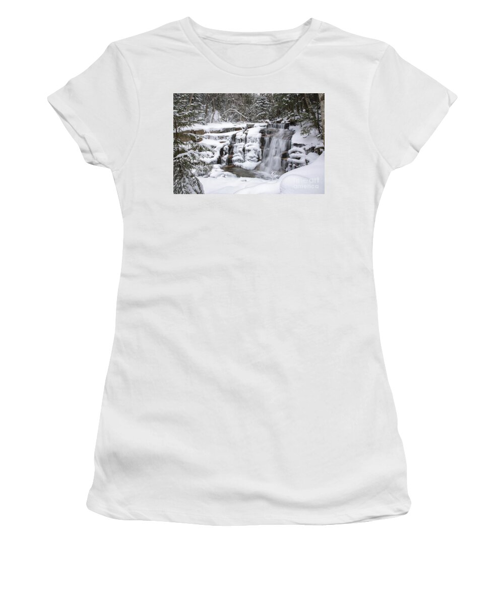 Stairs Falls Women's T-Shirt featuring the photograph Stairs Falls - Franconia Notch State Park New Hampshire by Erin Paul Donovan