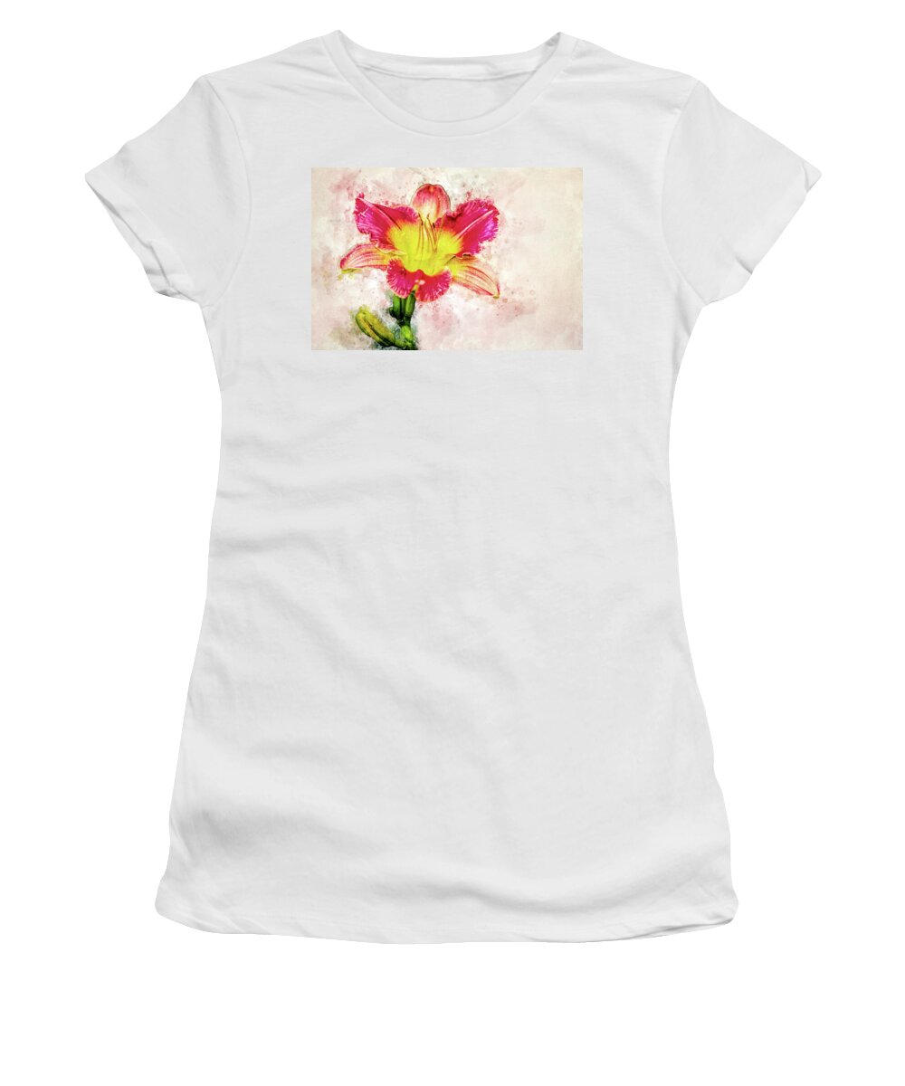 Photograph Women's T-Shirt featuring the photograph Stargazer lily by Reynaldo Williams