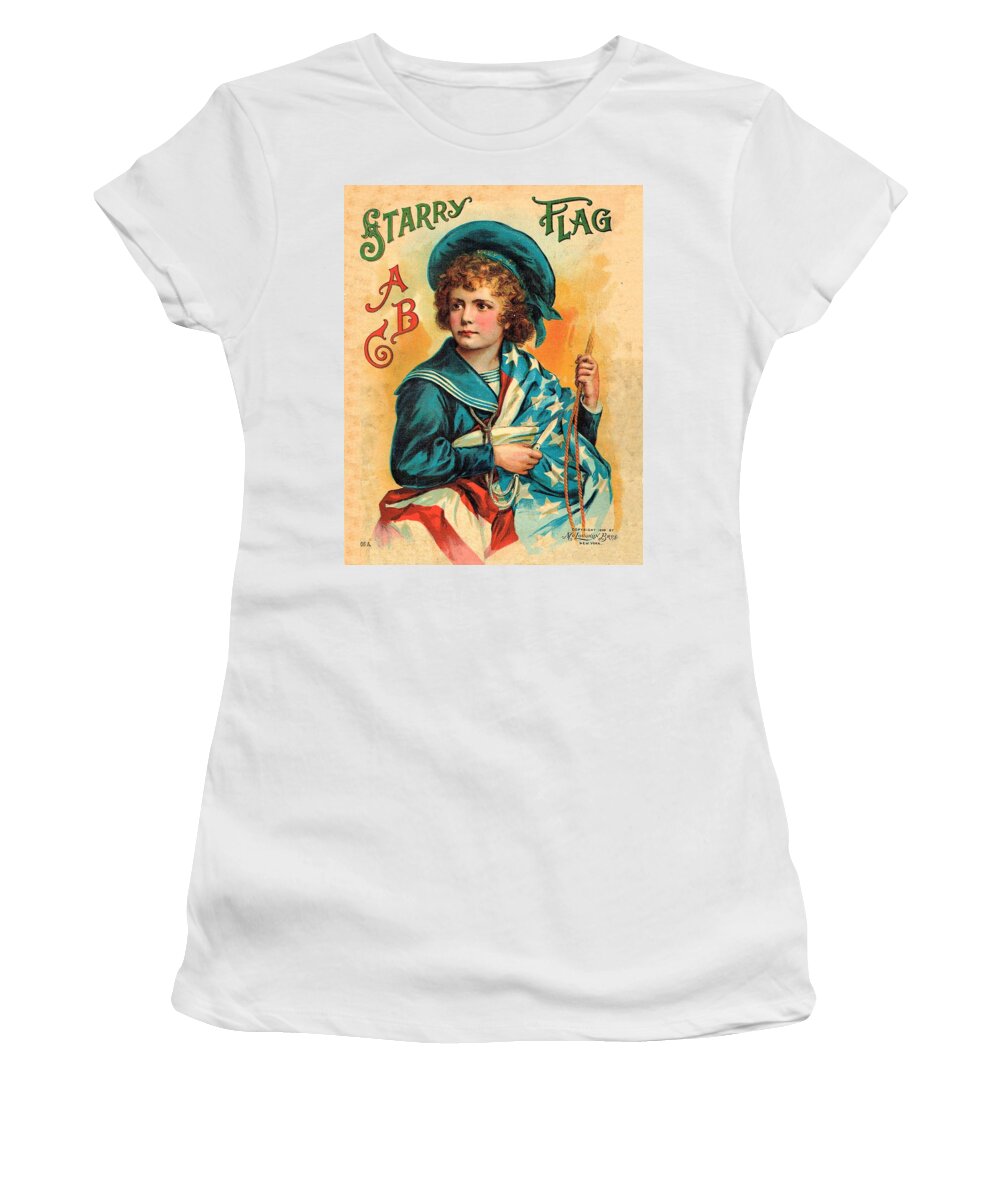 The Wurtherington Diary Women's T-Shirt featuring the painting Starry Flag Cover ABC Book by Reynold Jay