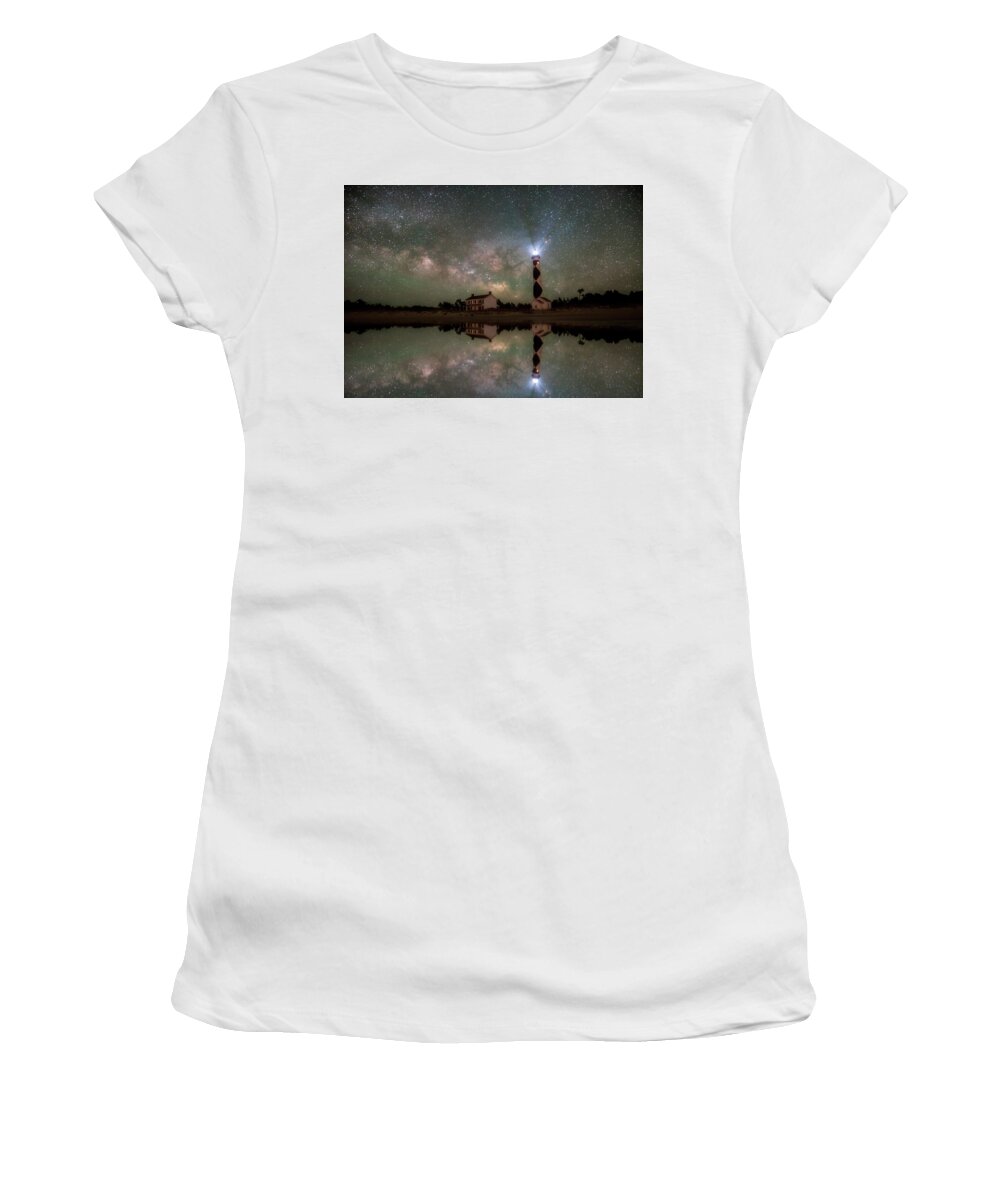 Starry Night Women's T-Shirt featuring the photograph Starry Reflections by Russell Pugh