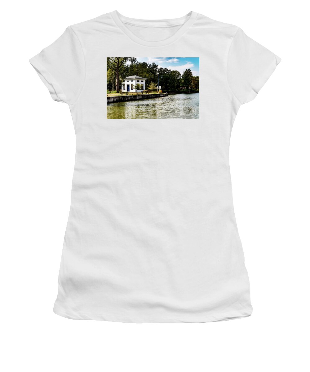 Erie Canal Women's T-Shirt featuring the photograph Station House Lock 33 by William Norton