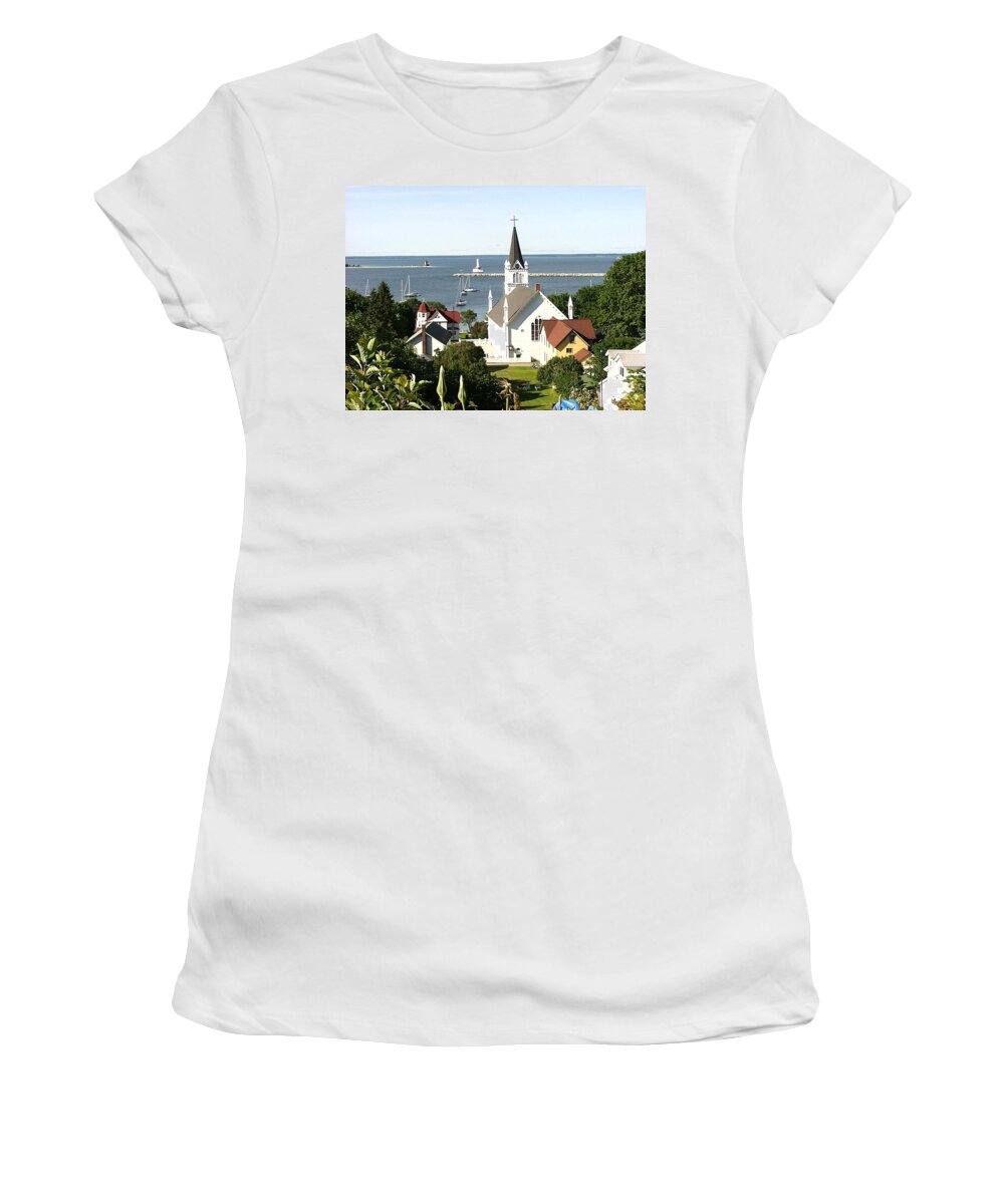 Ste. Anne's Catholic Church Women's T-Shirt featuring the photograph Ste. Anne's Catholic Church by Keith Stokes