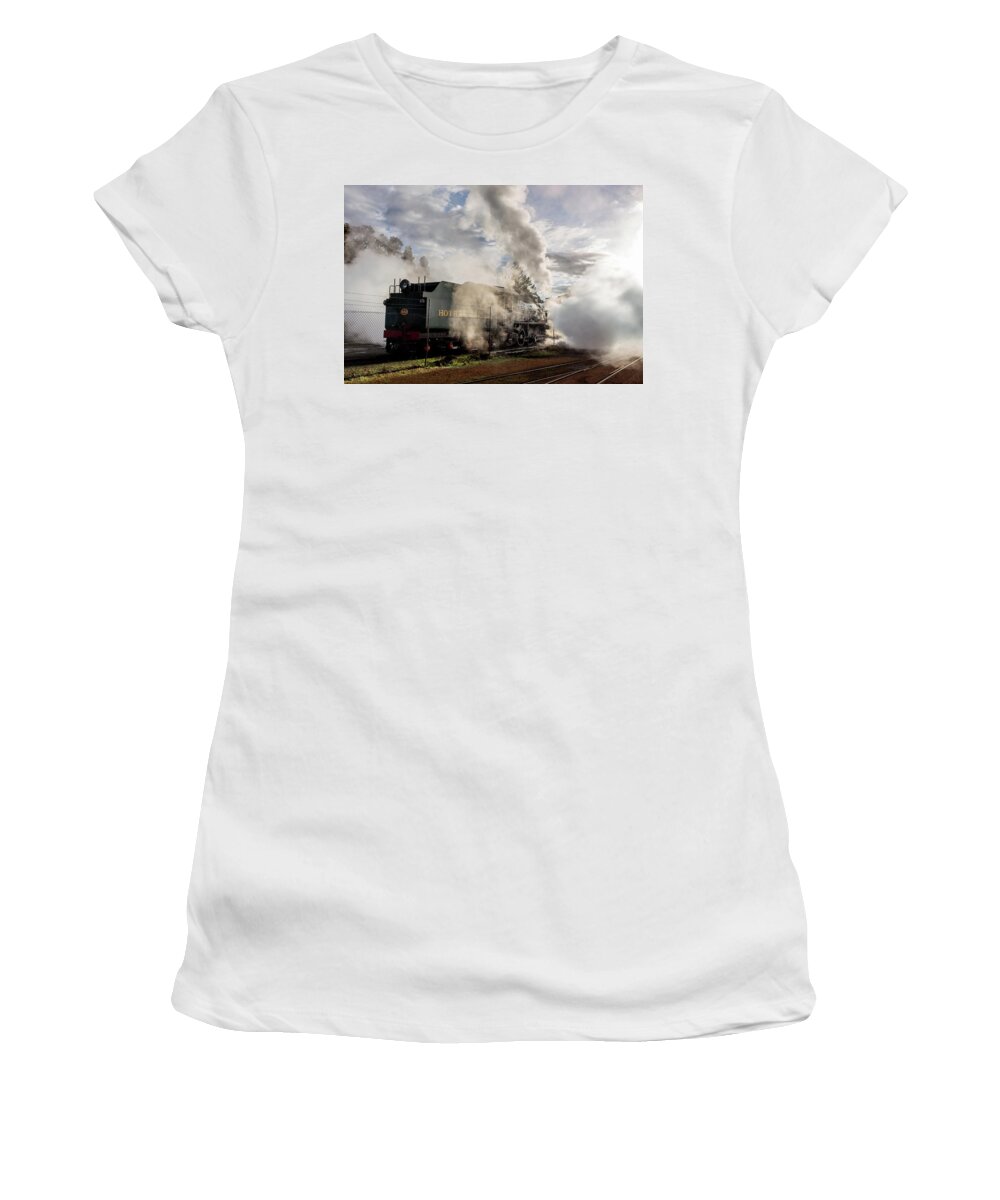 Steam Women's T-Shirt featuring the photograph Steaming by Robert Caddy