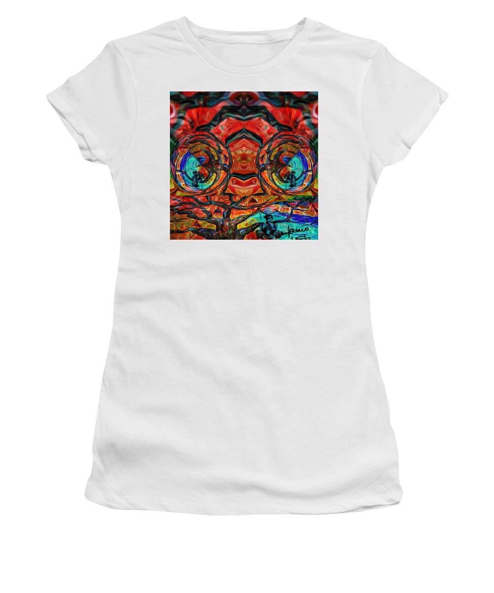Fania Simon Women's T-Shirt featuring the mixed media Stillness by Fania Simon