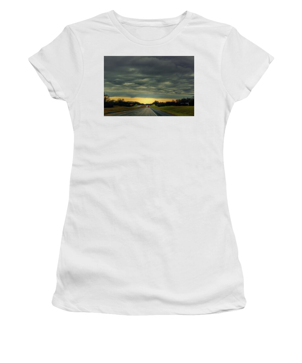 Americana Women's T-Shirt featuring the photograph Storm Truckin' by Robert FERD Frank