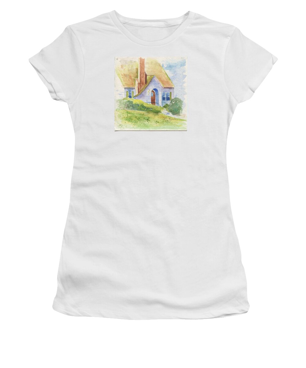 House Women's T-Shirt featuring the painting Storybook House by Marsha Karle