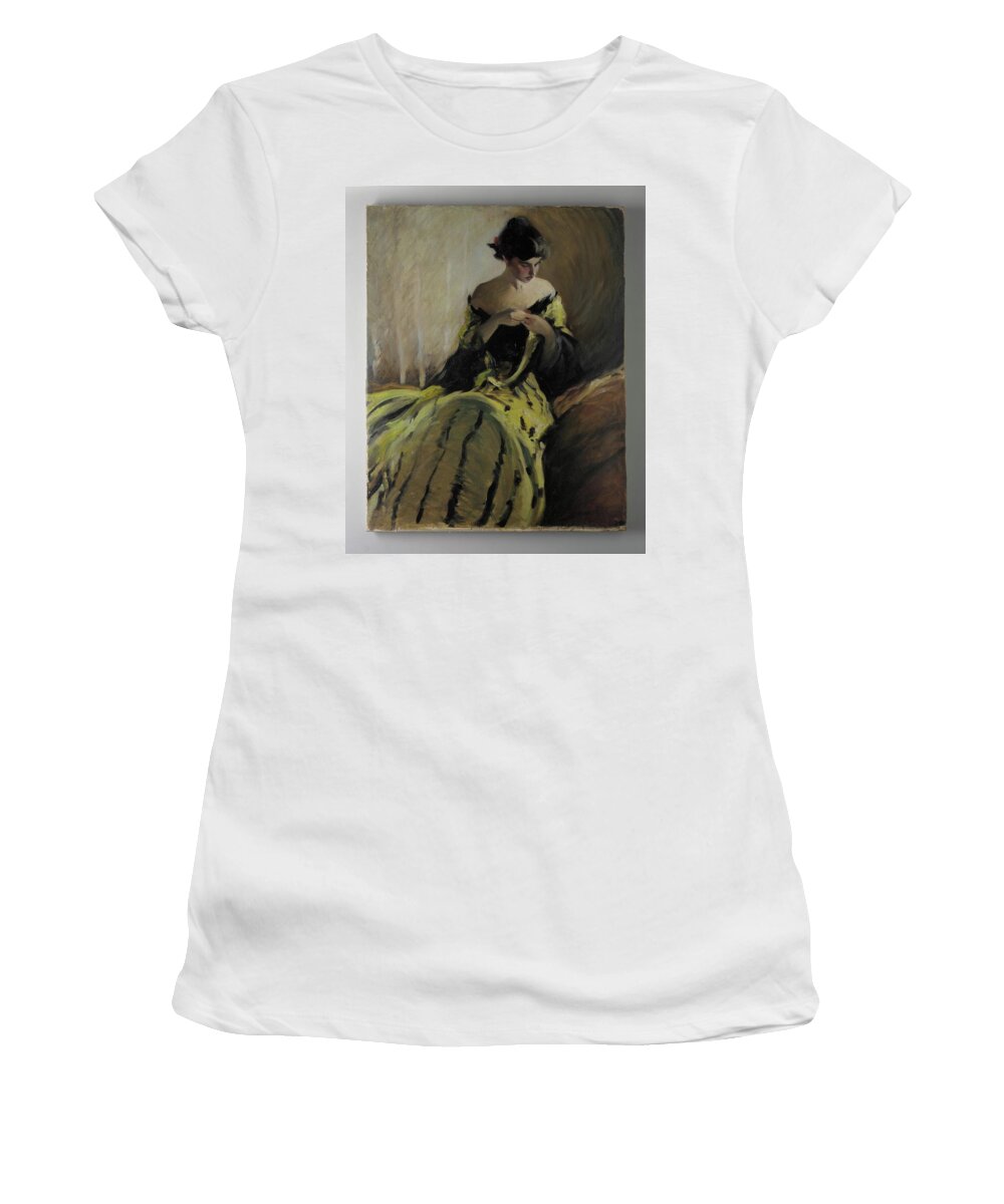 Study In Black And Green (oil Sketch) Women's T-Shirt featuring the painting Study in Black and Green by John