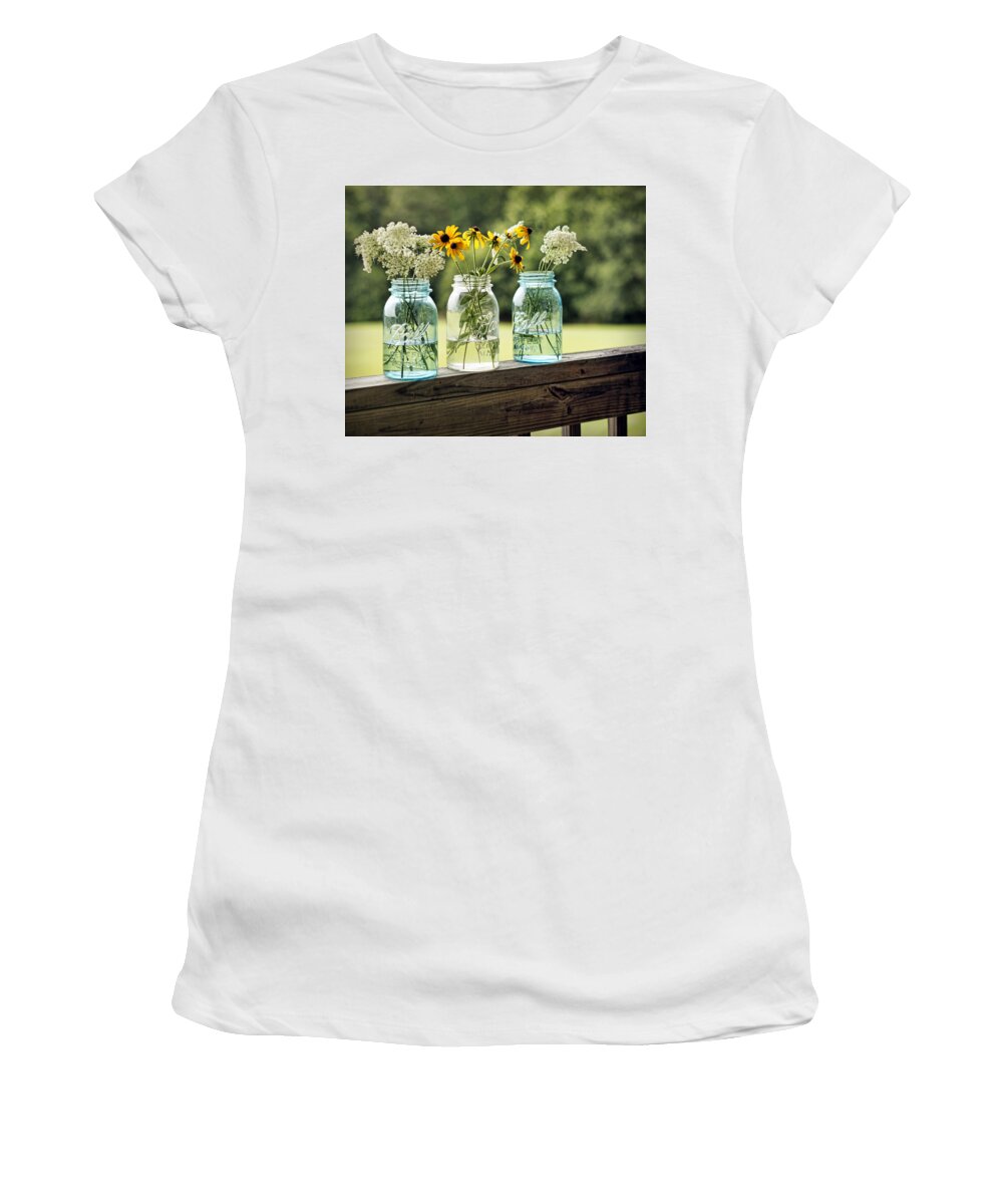 Flower Women's T-Shirt featuring the photograph Summer Blooms by Cricket Hackmann