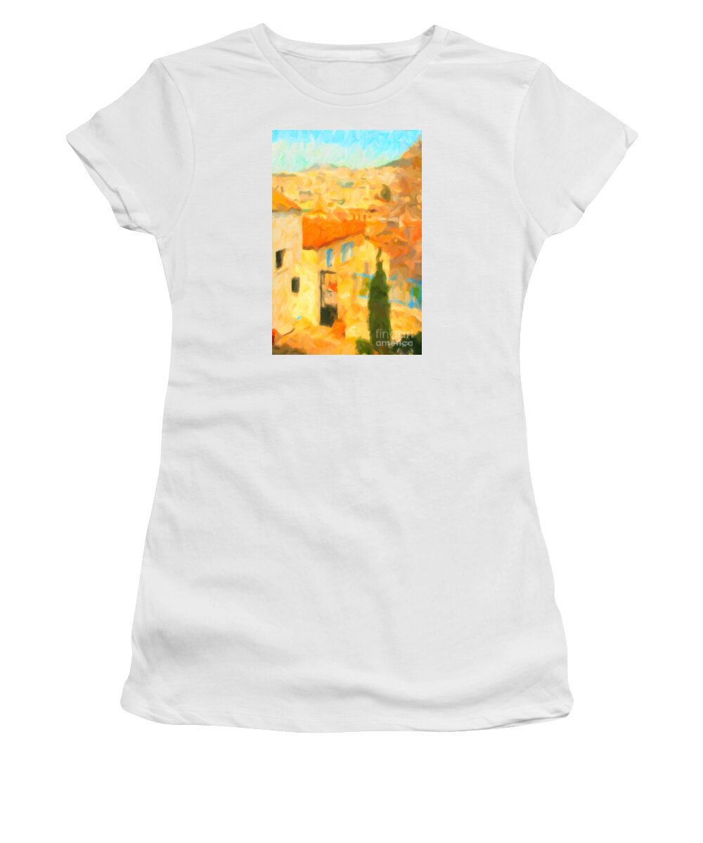 Urban Women's T-Shirt featuring the painting Summer in Athens by Chris Armytage