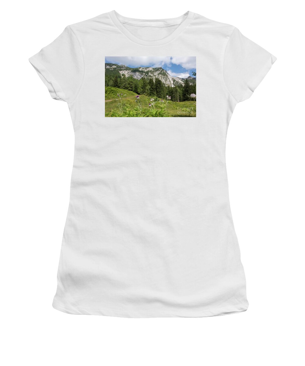 Alps Women's T-Shirt featuring the photograph Summer in the Slovenian Alps by Juli Scalzi