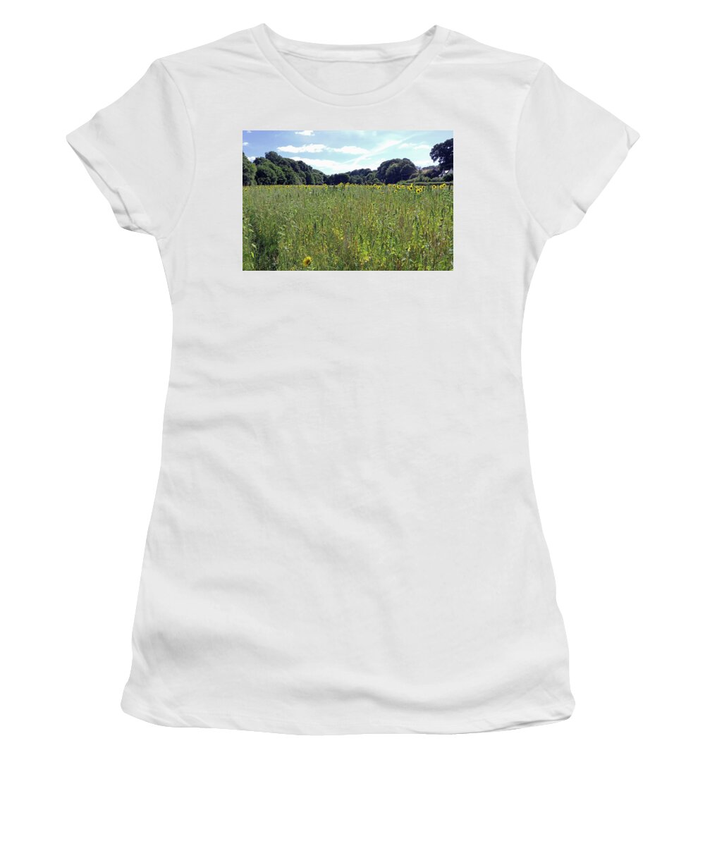 Sunflower Field Women's T-Shirt featuring the photograph Sunflower Field by Tony Murtagh